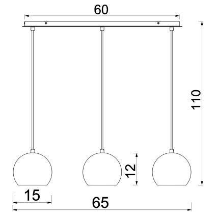 Lampa wisząca na lince SOOL 3xE27/15W/230V biała