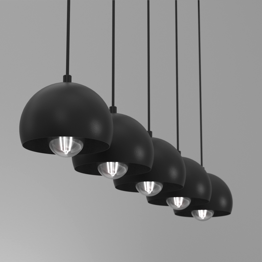 Lampa wisząca na lince SOOL 5xE27/15W/230V czarna