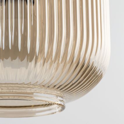 Lampa wisząca na lince SOPHIA 1xE14/10W/230V czarna/dymno-beżowa
