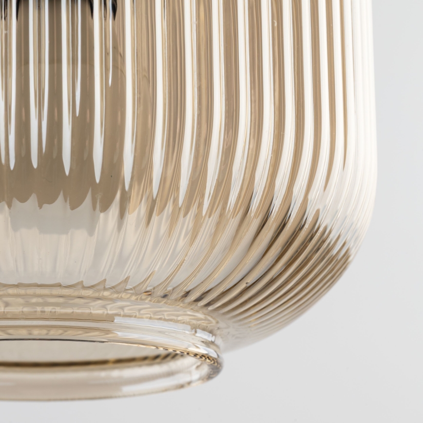 Lampa wisząca na lince SOPHIA 1xE14/10W/230V czarna/dymno-beżowa