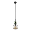Lampa wisząca na lince SOPHIA 1xE14/10W/230V czarny/zielony/przydymiony beżowy