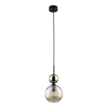 Lampa wisząca na lince SOPHIA 1xE14/10W/230V czarny/zielony/przydymiony beżowy