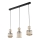 Lampa wisząca na lince SOPHIA 3xE14/10W/230V czarny/dymny beżowy