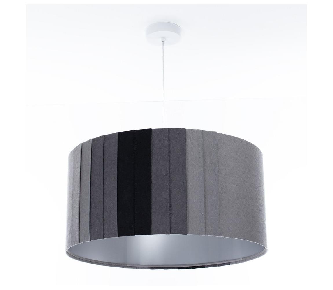 Lampa wisząca na lince STRIPES 1xE27/60W/230V śr. 40 cm szara