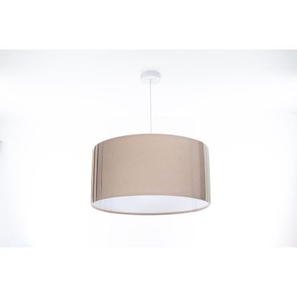 Lampa wisząca na lince STRIPES 1xE27/60W/230V śr. 60 cm beżowa