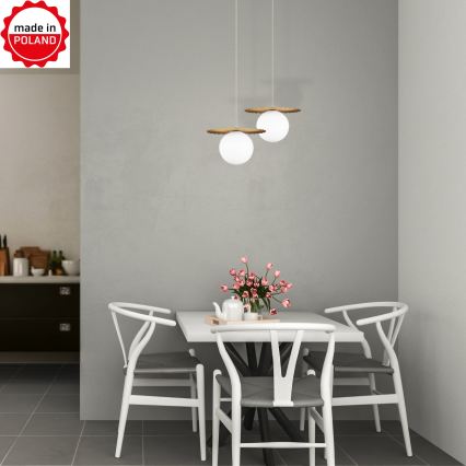 Lampa wisząca na lince SUNPLISS 1xG9/10W/230V Ø 20 cm złota/kremowa
