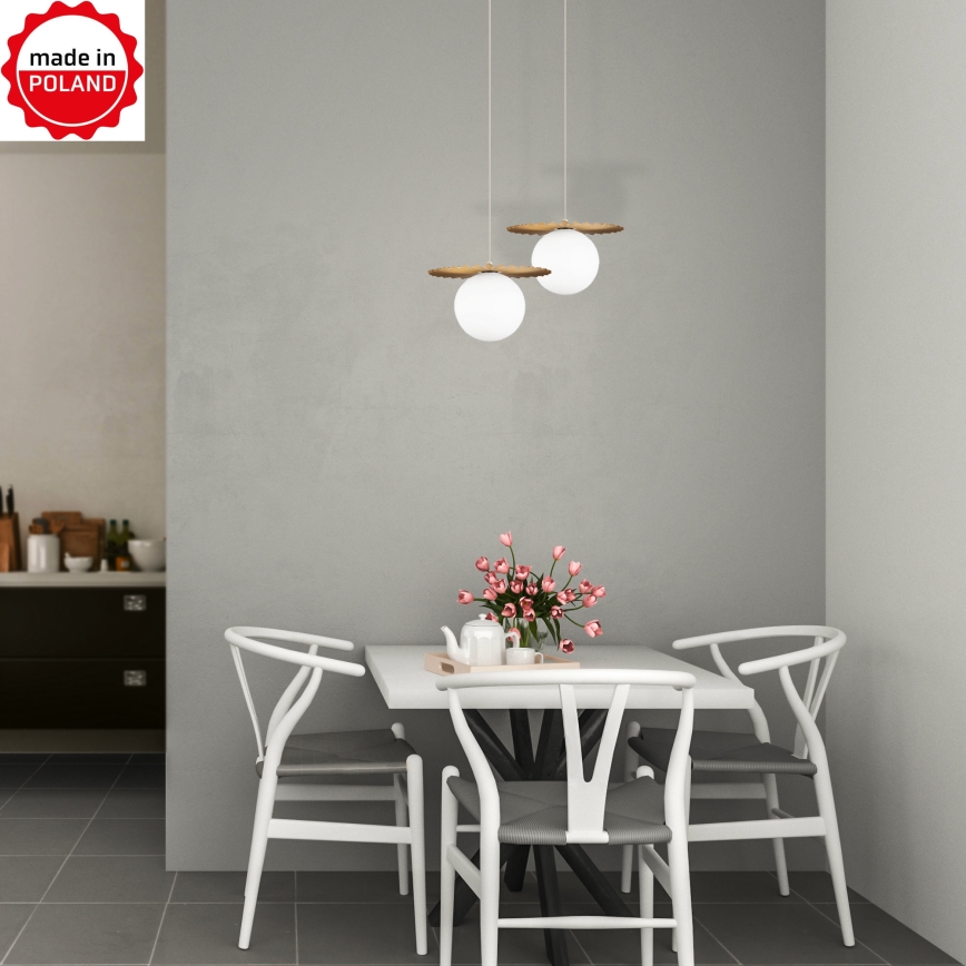 Lampa wisząca na lince SUNPLISS 1xG9/10W/230V Ø 20 cm złota/kremowa