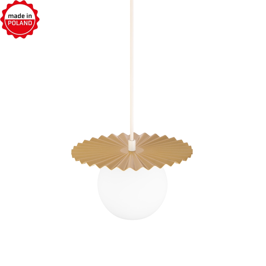 Lampa wisząca na lince SUNPLISS 1xG9/10W/230V Ø 20 cm złota/kremowa