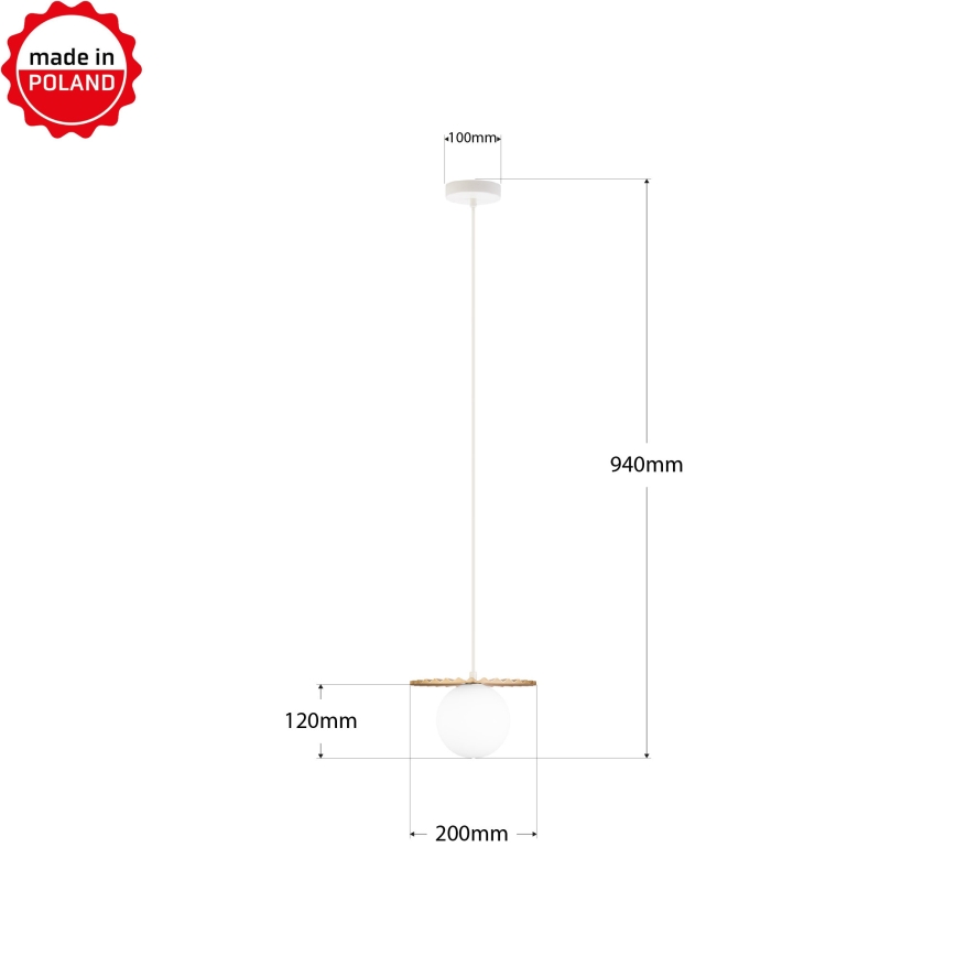 Lampa wisząca na lince SUNPLISS 1xG9/10W/230V Ø 20 cm złota/kremowa