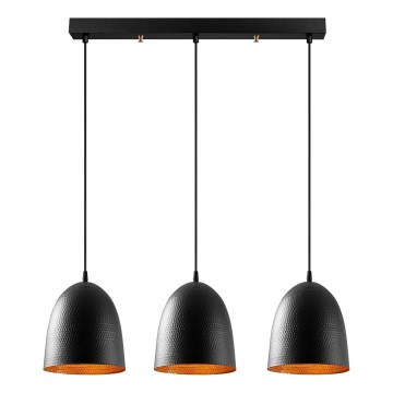 Lampa wisząca na lince TATTOO 3xE27/40W/230V czarna