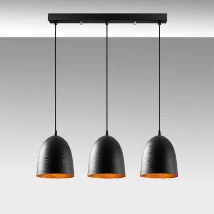 Lampa wisząca na lince TATTOO 3xE27/40W/230V czarna