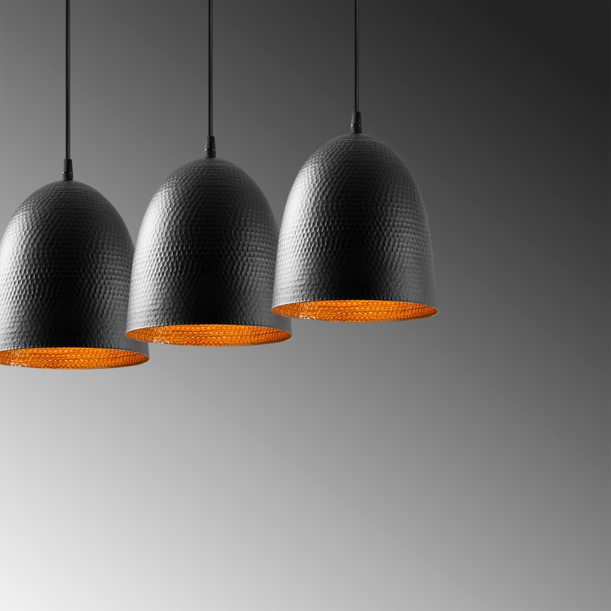 Lampa wisząca na lince TATTOO 3xE27/40W/230V czarna