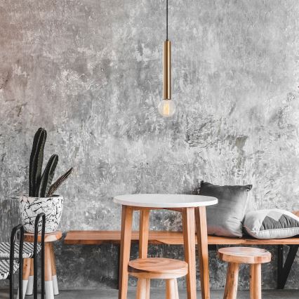 Lampa wisząca na lince TEMPO 1xE27/40W/230V złota
