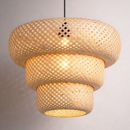 Lampa wisząca na lince TULUM 1xE27/15W/230V bambus