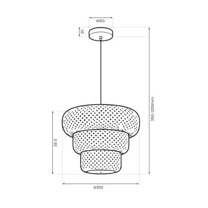 Lampa wisząca na lince TULUM 1xE27/15W/230V bambus
