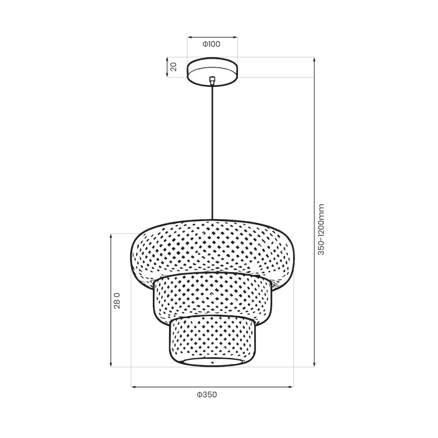 Lampa wisząca na lince TULUM 1xE27/15W/230V bambus