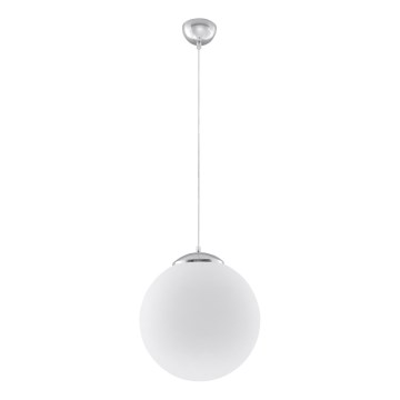 Lampa wisząca na lince UGO 1xE27/15W/230V Ø 40 cm, biała / chrom błyszczący