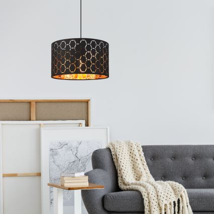 Lampa wisząca na lince ULLE 1xE27/15W/230V czarna