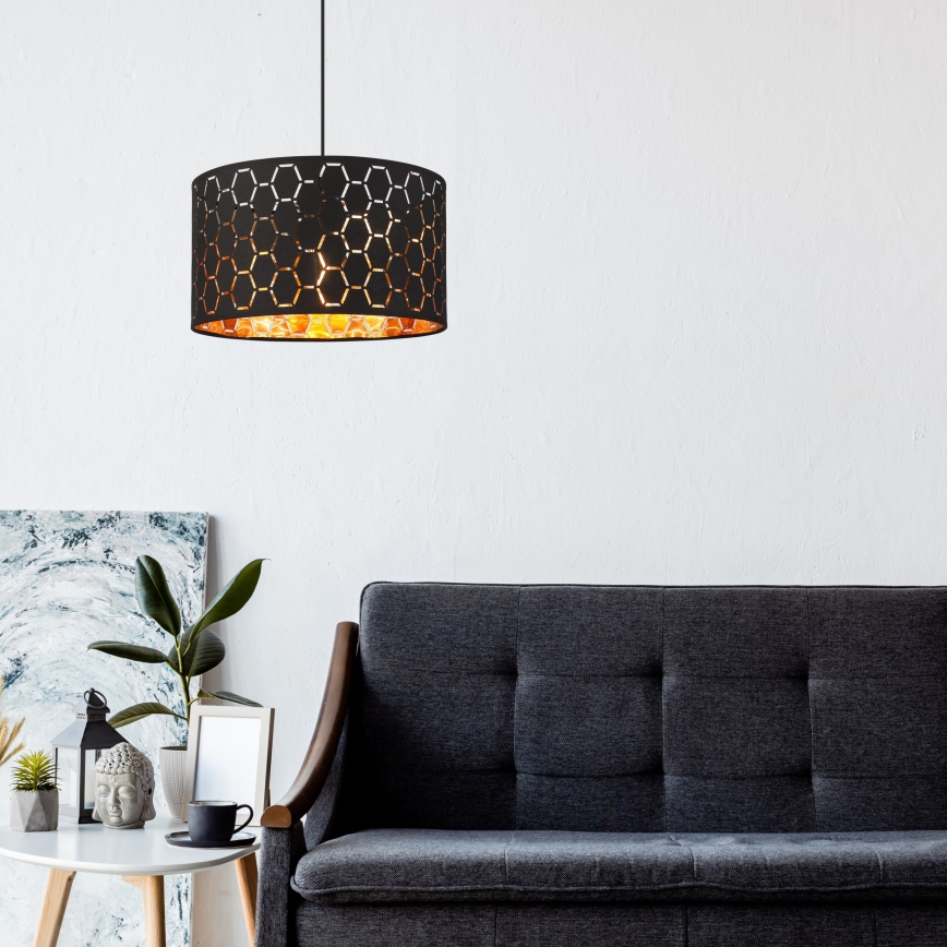 Lampa wisząca na lince ULLE 1xE27/15W/230V czarna