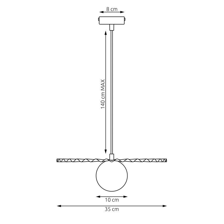 Lampa wisząca na lince UMBRA 1xG9/8W/230V czerwona