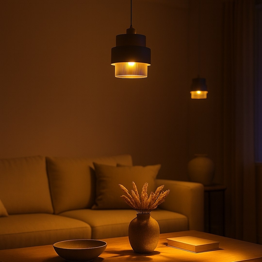 Lampa wisząca na lince VALENTINO 1xE27/15W/230V beżowa/przezroczysta