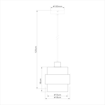 Lampa wisząca na lince VALENTINO 1xE27/15W/230V beżowa/przezroczysta