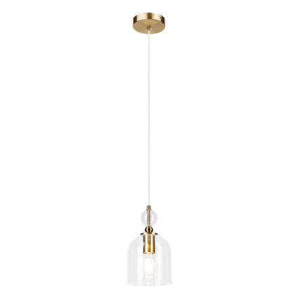 Lampa wisząca na lince VELARE 1xE27/15W/230V złota/przezroczysta