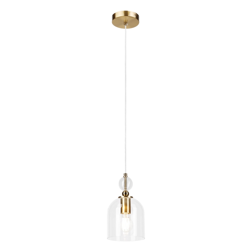 Lampa wisząca na lince VELARE 1xE27/15W/230V złota/przezroczysta