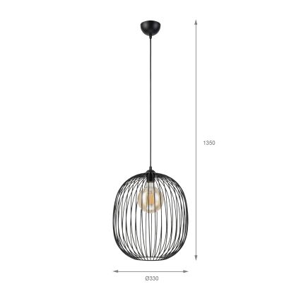 Lampa wisząca na lince VELARE 1xE27/15W/230V złota/przezroczysta