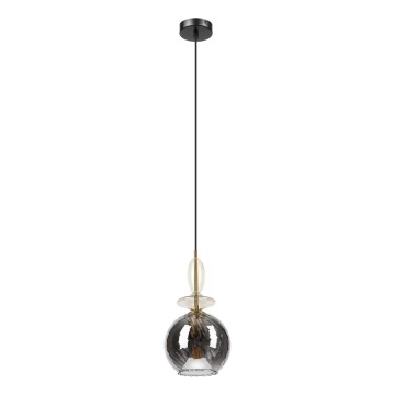 Lampa wisząca na lince VELLO 1xE27/15W/230V czarny/dymny beż/czarny
