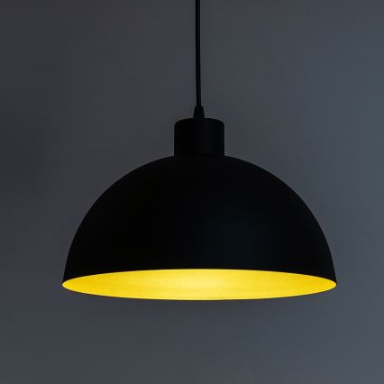 Lampa wisząca na lince VESPER 1xE27/15W/230V śr. 18 cm czarna/złota