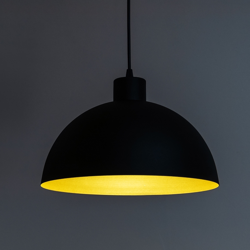 Lampa wisząca na lince VESPER 1xE27/15W/230V śr. 18 cm czarna/złota