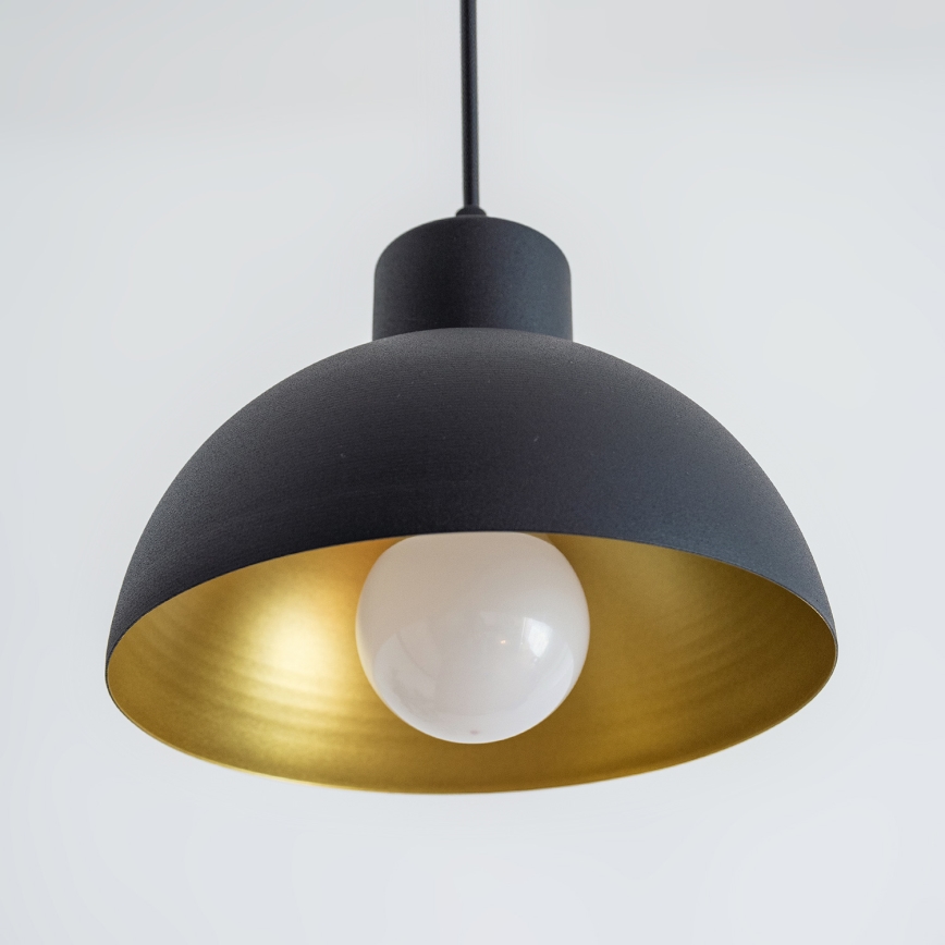 Lampa wisząca na lince VESPER 1xE27/15W/230V śr. 18 cm czarna/złota