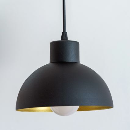 Lampa wisząca na lince VESPER 1xE27/15W/230V śr. 18 cm czarna/złota