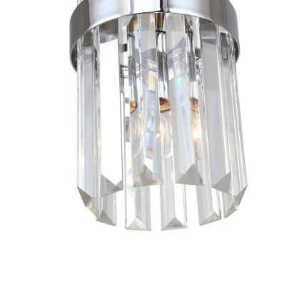 Lampa wisząca na lince VETRO 1xE14/10W/230V chrom błyszczący