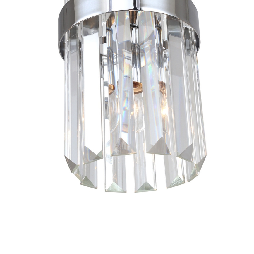 Lampa wisząca na lince VETRO 1xE14/10W/230V chrom błyszczący