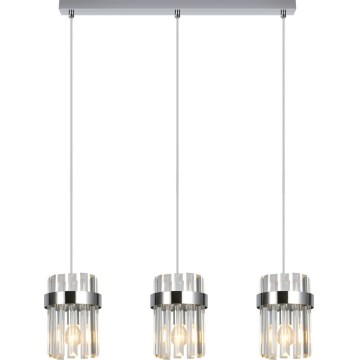 Lampa wisząca na lince VETRO 3xE14/10W/230V chrom błyszczący