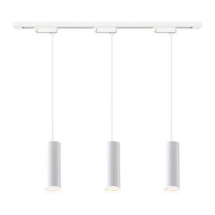 Lampa wisząca na lince w systemie szynowym PIPE 3xGU10/10W/230V biała