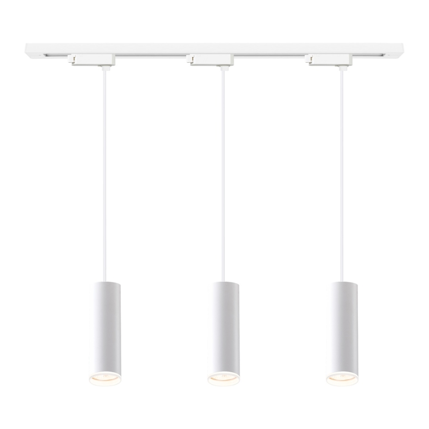 Lampa wisząca na lince w systemie szynowym PIPE 3xGU10/10W/230V biała
