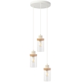 Lampa wisząca na lince WOODNEST 3xE27/15W/230V sosna/kremowa