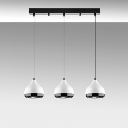 Lampa wisząca na lince YILDO 3xE27/40W/230V biały/czarny
