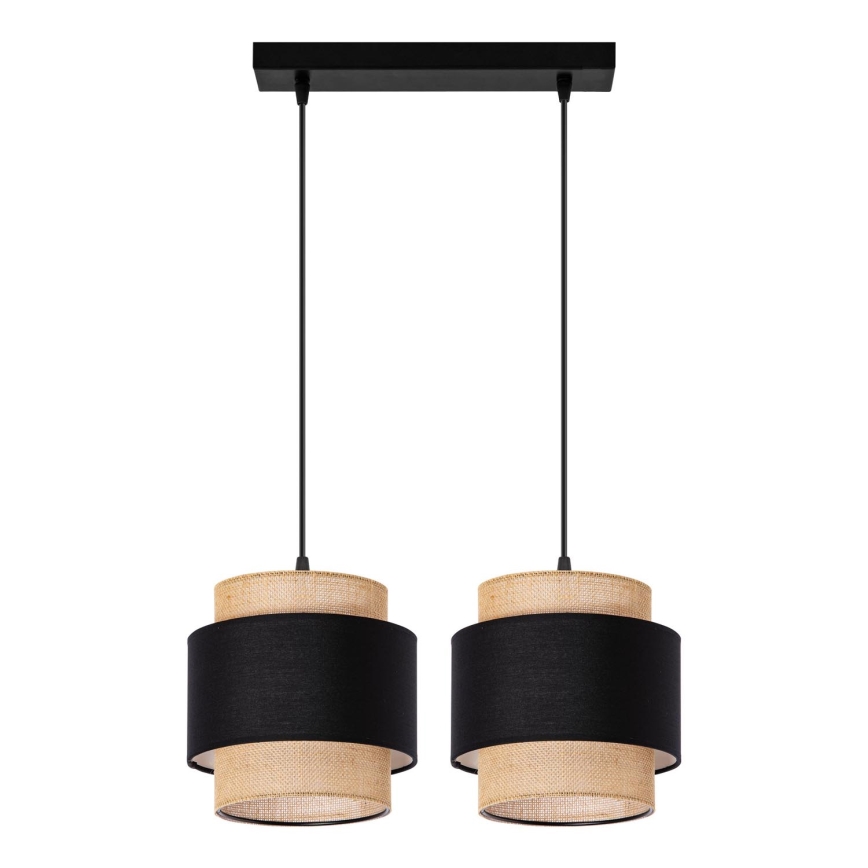 Lampa wisząca na linkach 2xE27/60W/230V beżowa