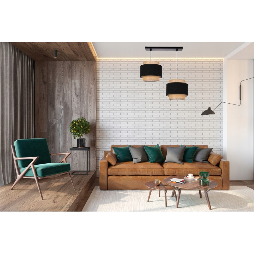 Lampa wisząca na linkach 2xE27/60W/230V beżowa