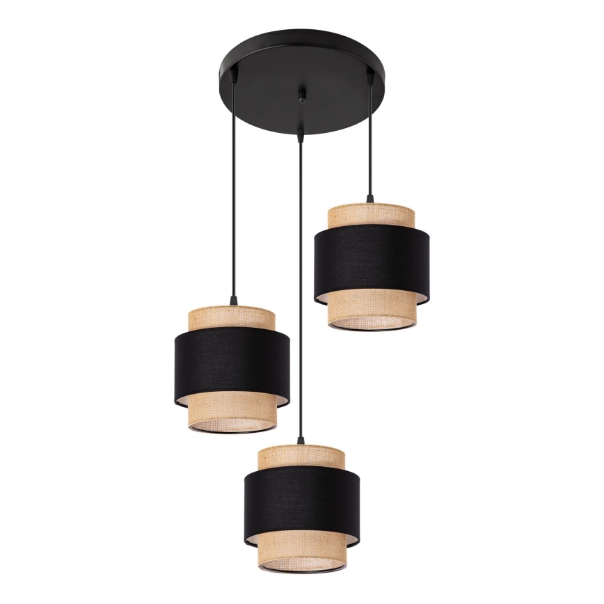Lampa wisząca na linkach 3xE27/60W/230V beżowa