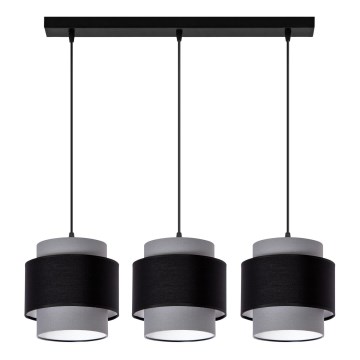 Lampa wisząca na linkach 3xE27/60W/230V szara