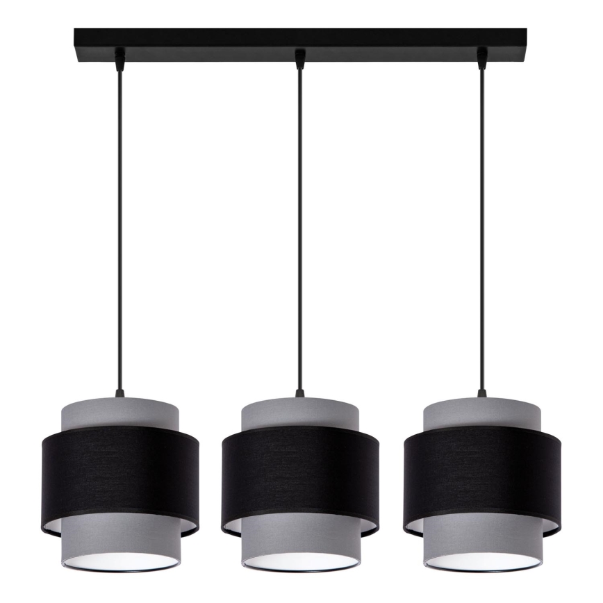 Lampa wisząca na linkach 3xE27/60W/230V szara