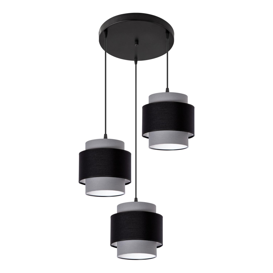 Lampa wisząca na linkach 3xE27/60W/230V szara