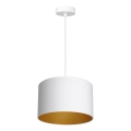 Lampa wisząca na linkach ARDEN 1xE27/60W/230V śr. 25 cm biała/złota