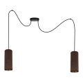 Lampa wisząca na linkach AVALO 2xE27/60W/230V pająk brązowy/miedziany