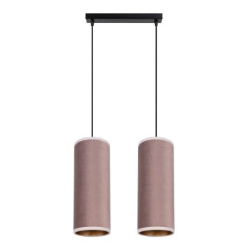 Lampa wisząca na linkach AVALO 2xE27/60W/230V różowa/miedziana